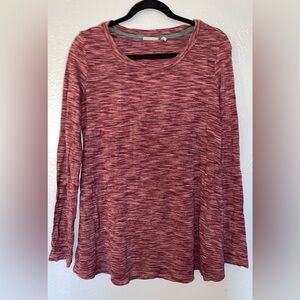 LOGO by Lori Goldstein Burgundy Long Sleeve Top
